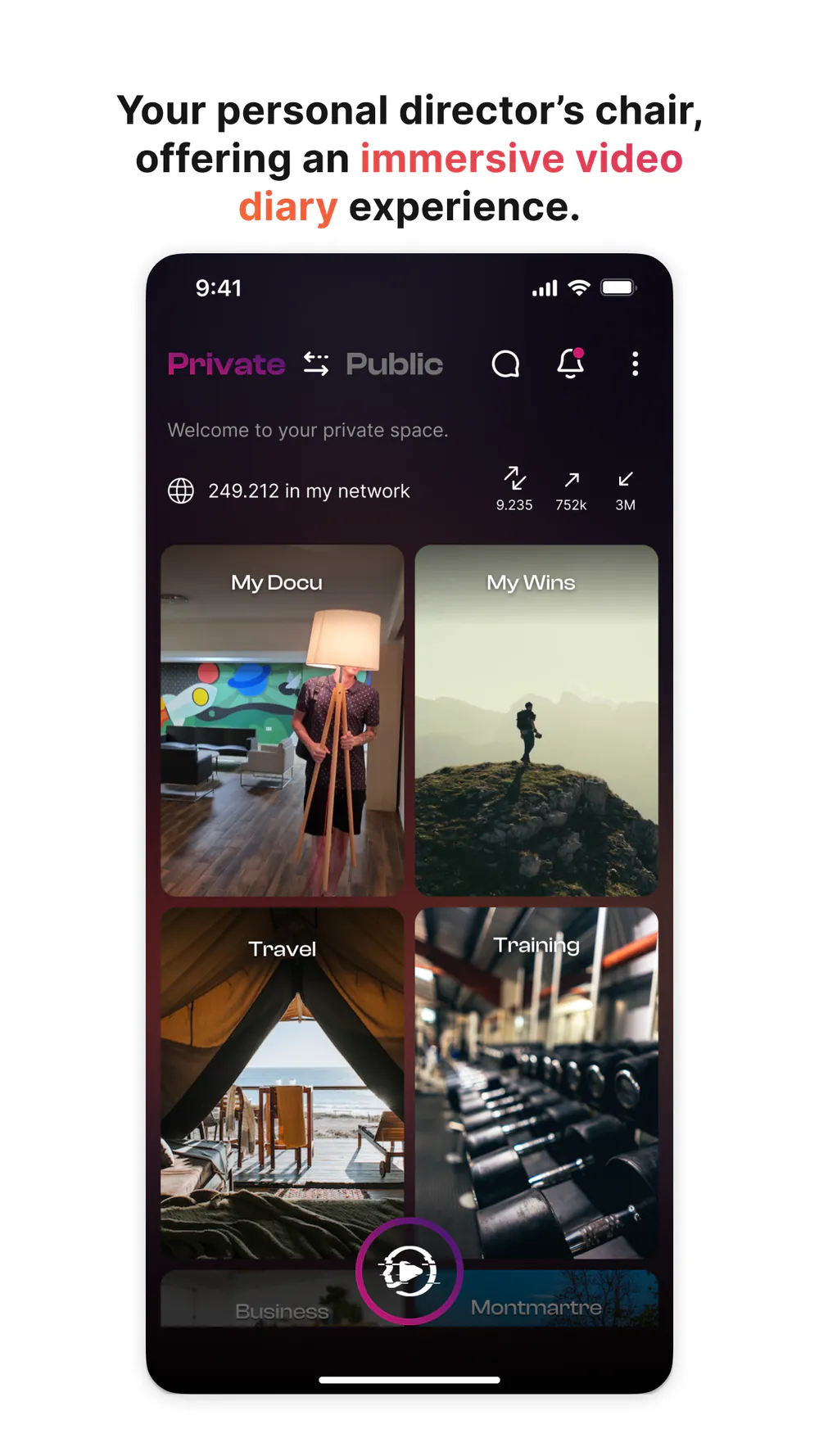 Privee World private space with personal movie collections